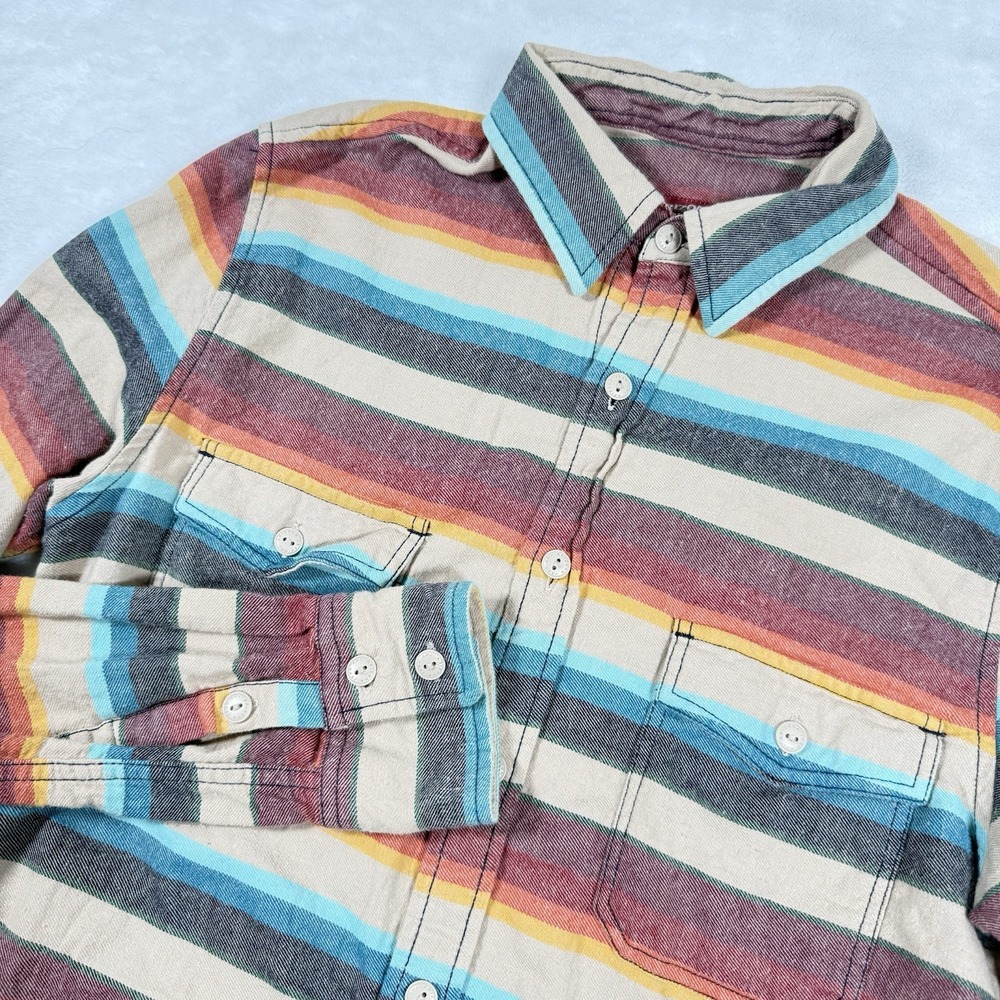 Arizona Jean Co Button Up Multicolor Striped‎ Long Sleeve Shirt Western Aztec